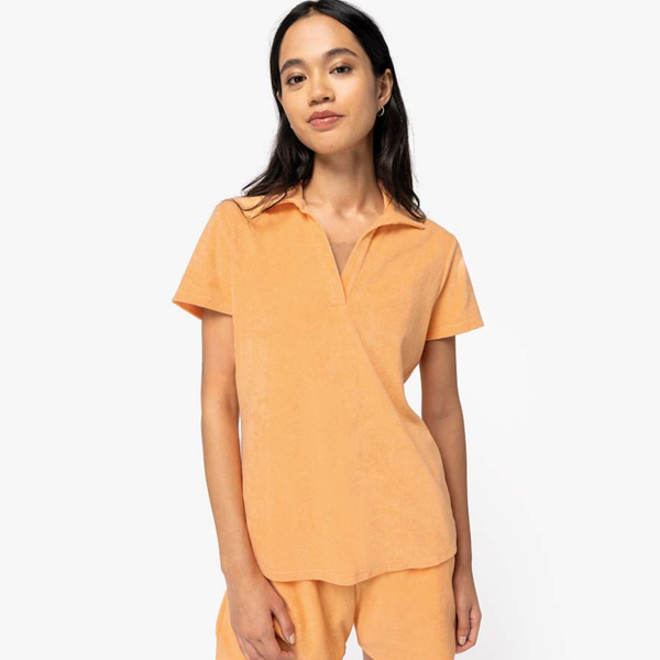 Native Spirit Ladies Terry Towel Polo Shirt Thumbnail