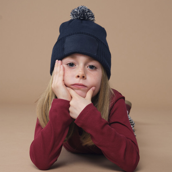 Kids snowstar patch beanie Thumbnail