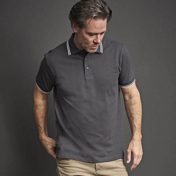 Luxury stripe stretch polo (1407) Thumbnail