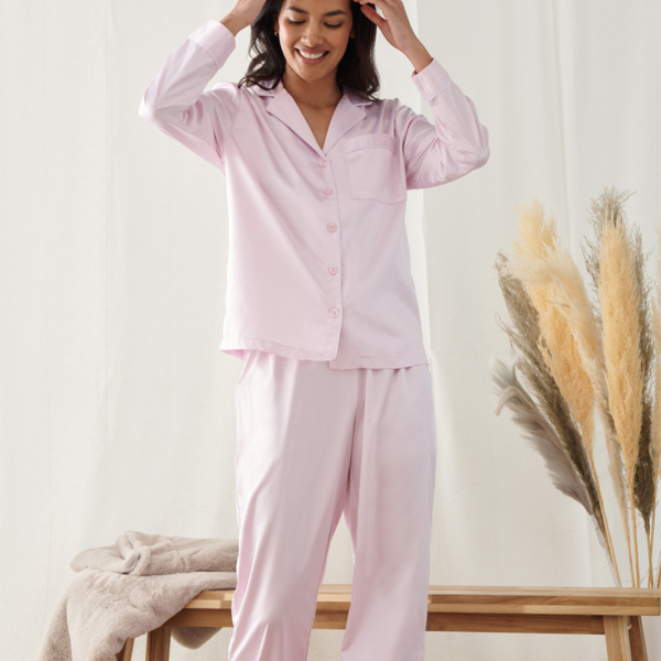 Towel City Ladies Satin Long PJ's Thumbnail