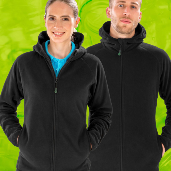 Recycled Unisex Hooded Microfleece Jacket Thumbnail