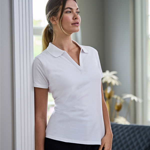 Women's Luxury Stretch V-Neck Polo Thumbnail