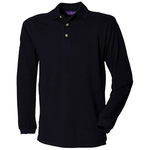Long sleeve cotton polo shirt Thumbnail