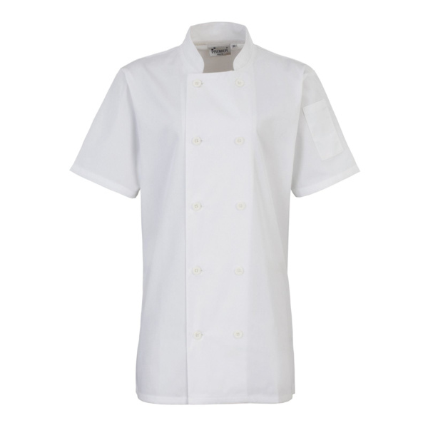 Women's short sleeve chef's jacket Thumbnail