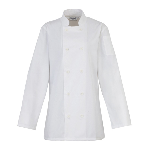 Women's long sleeve chef's jacket Thumbnail