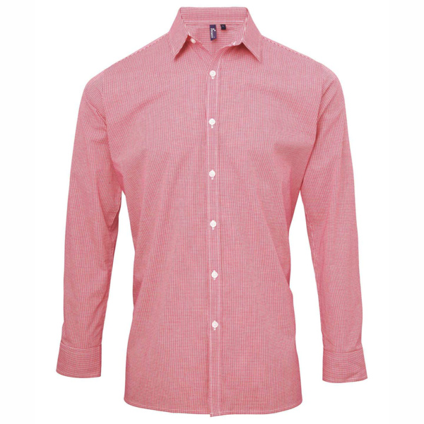 Microcheck (Gingham) long sleeve cotton shirt Thumbnail